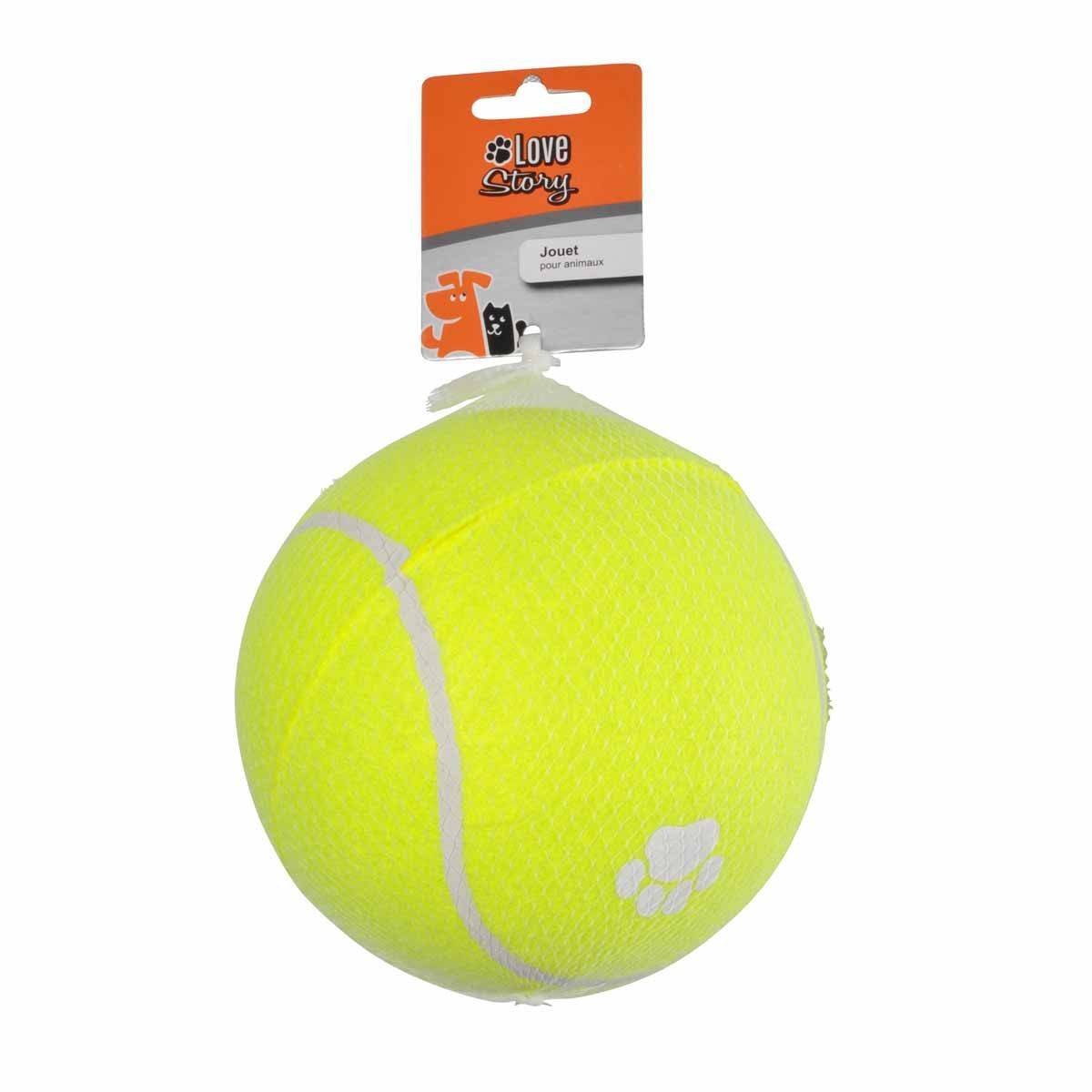 Love Story - Jouet pour Chien "Balle de Tennis" 15cm Jaune - Image 4