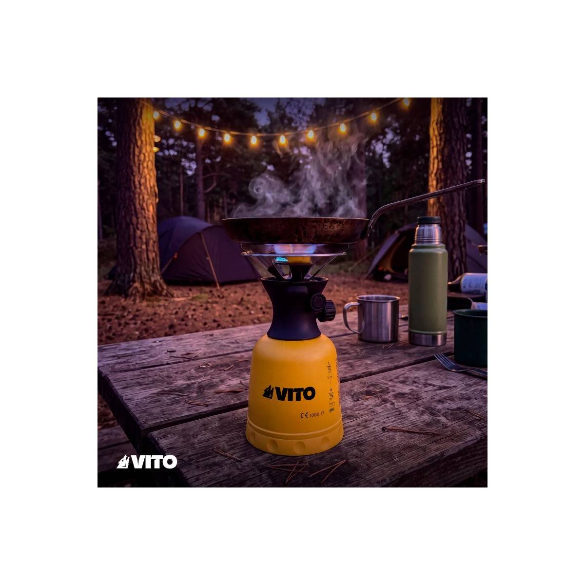 Vito - Rechaud gaz piezo 1100W Piezo Coque ABS Rechaud camping pour cartouche gaz 190g VITO - Image 2