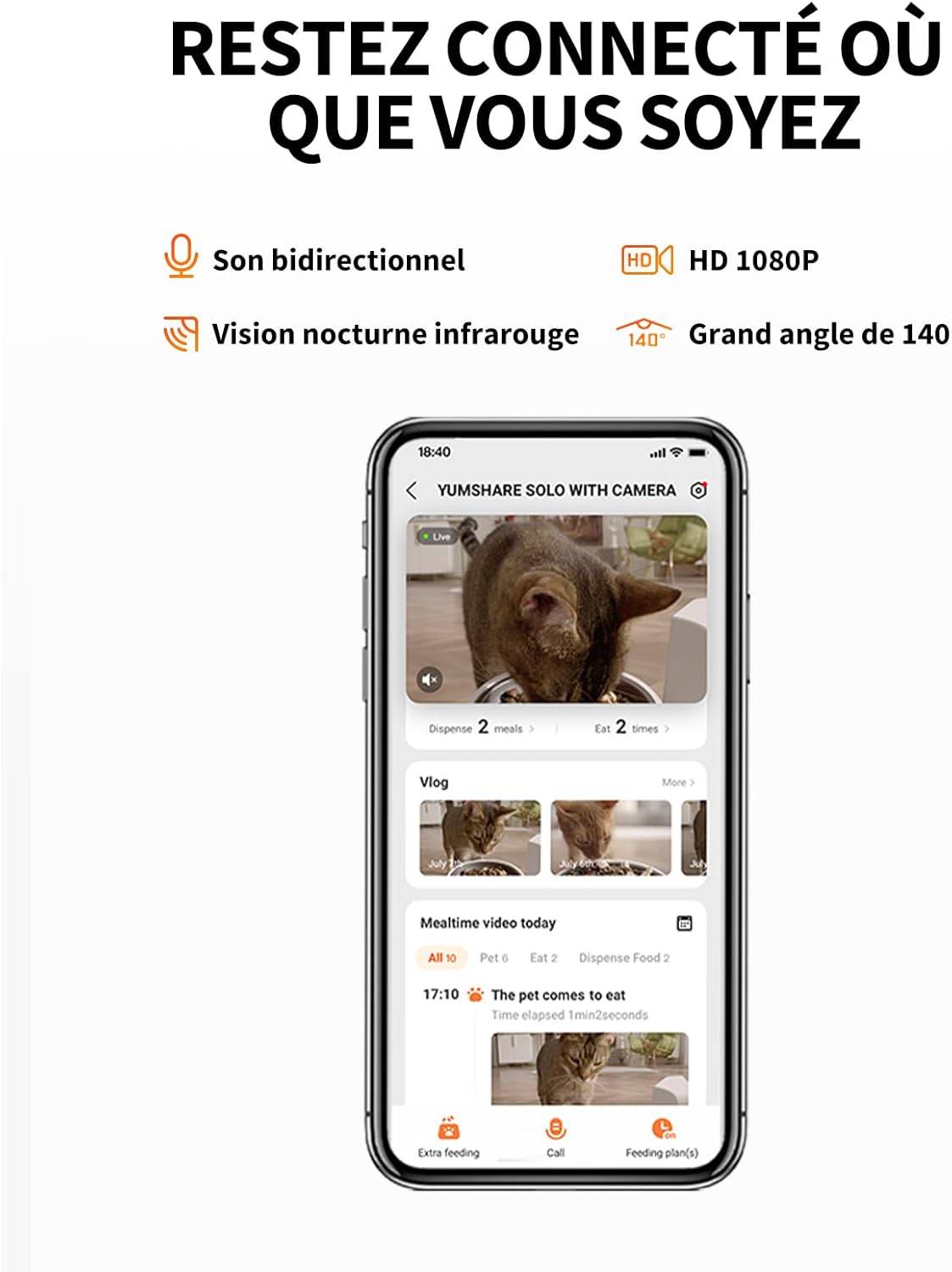 Petkit - YumShare Solo distributeur de croquettes automatique connecté avec caméra IA - 3L PETKIT.FR - Image 3