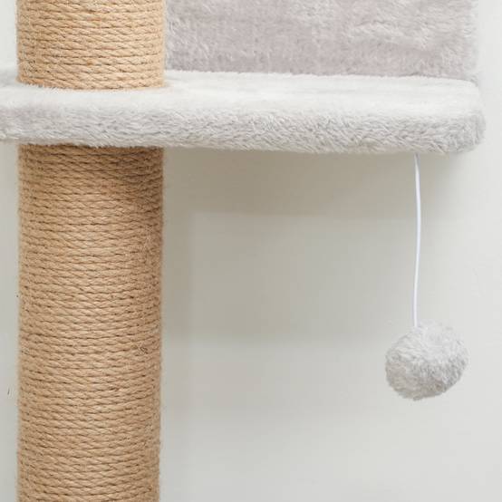 Arbre à chat mural à 5 niveaux, griffoir étroit avec balle et poteaux à griffer, 48 x 21 x 180 cm, gris clair - Image 10