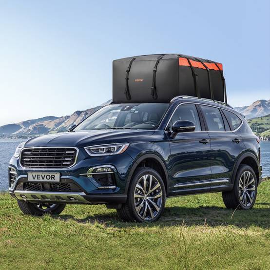 VEVOR Sac de toit voiture 651 L, étanche PVC 840D, serrure, tapis anti-dérapant, 6 crochets. - Image 8