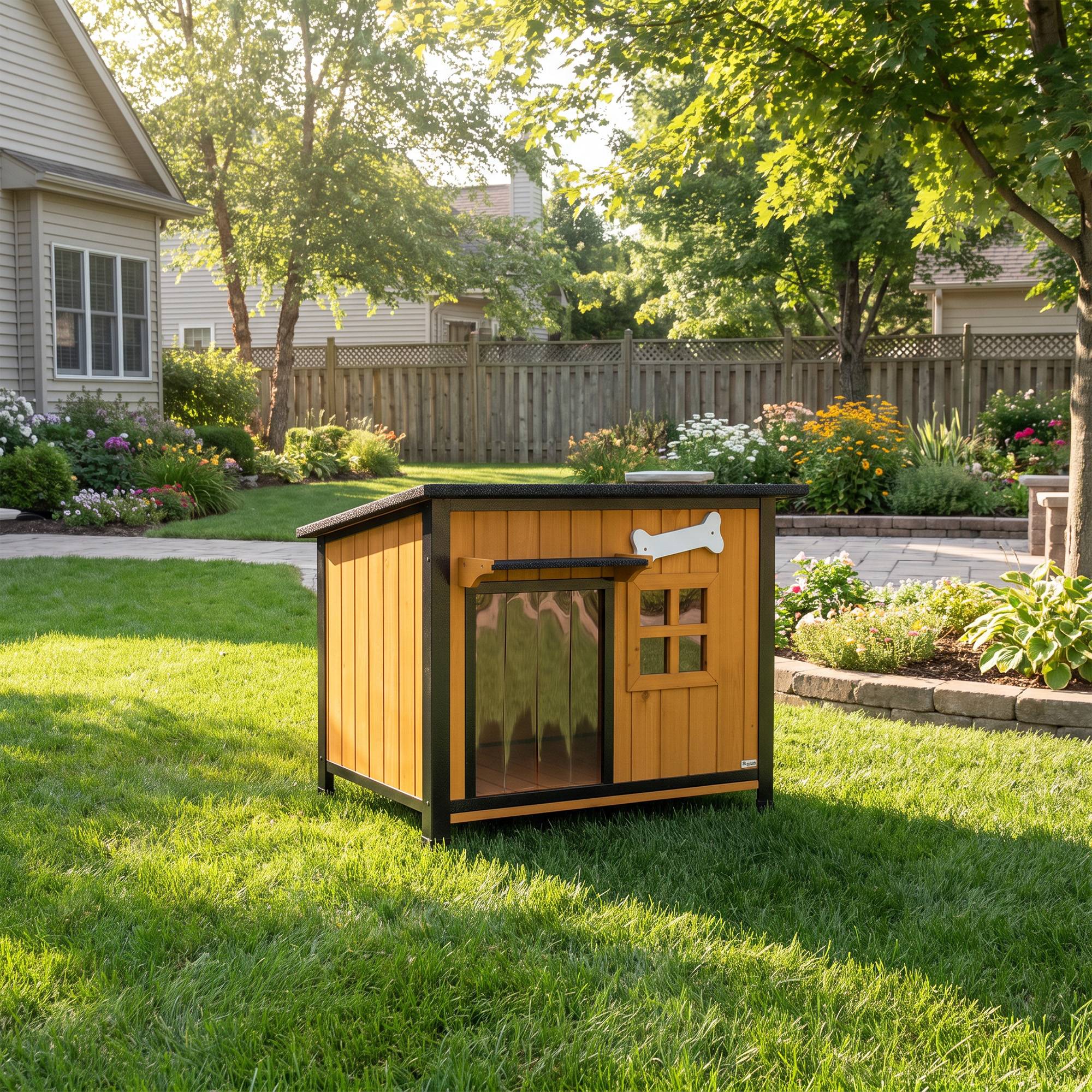 Niche extérieure pour chien résistante aux intempéries, cabane avec plancher amovible - Image 10