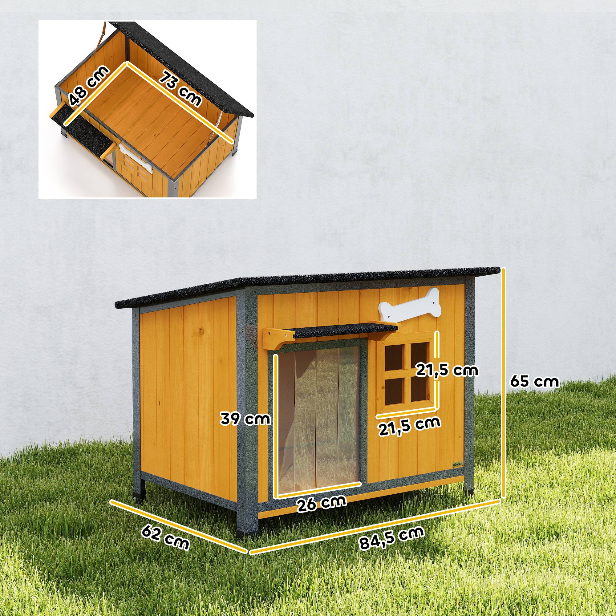 Niche extérieure pour chien résistante aux intempéries, cabane avec plancher amovible - Image 5