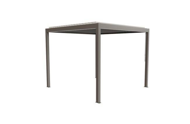 Pergola Bioclimatique Aluminium Autoportante Gris 3x3 Manuelle S ORIAL France - Image 6