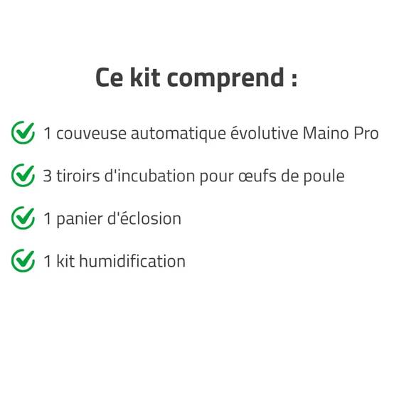 Couveuse + 3 Tiroirs de caille à poule + 1 Panier d'éclosion + 1 Kit humidification MAINO - Image 2