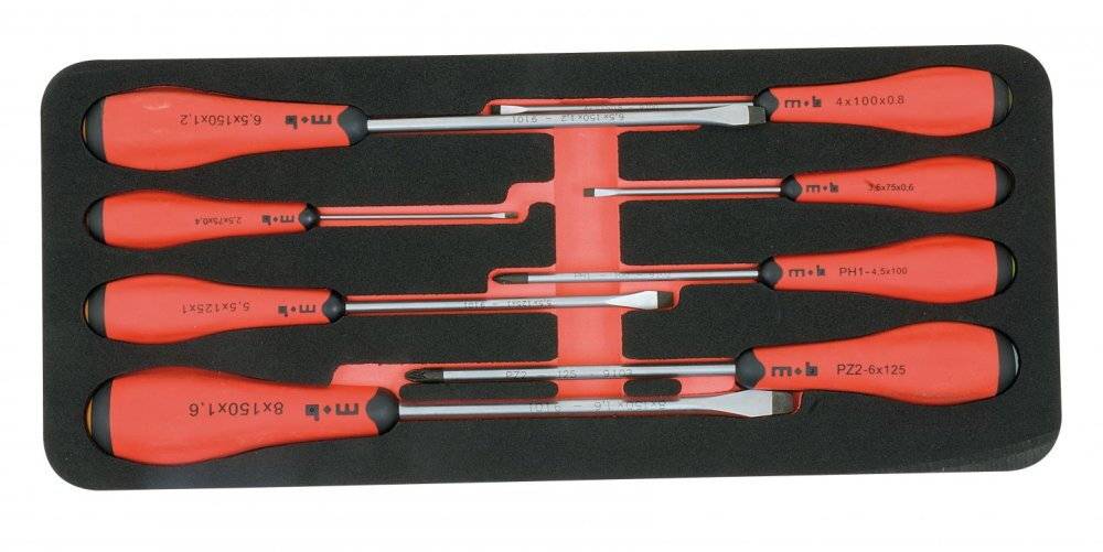 Coffret 8 tournevis électriciens, mécaniciens & PZ1/PZ2 – MOB - Image 1