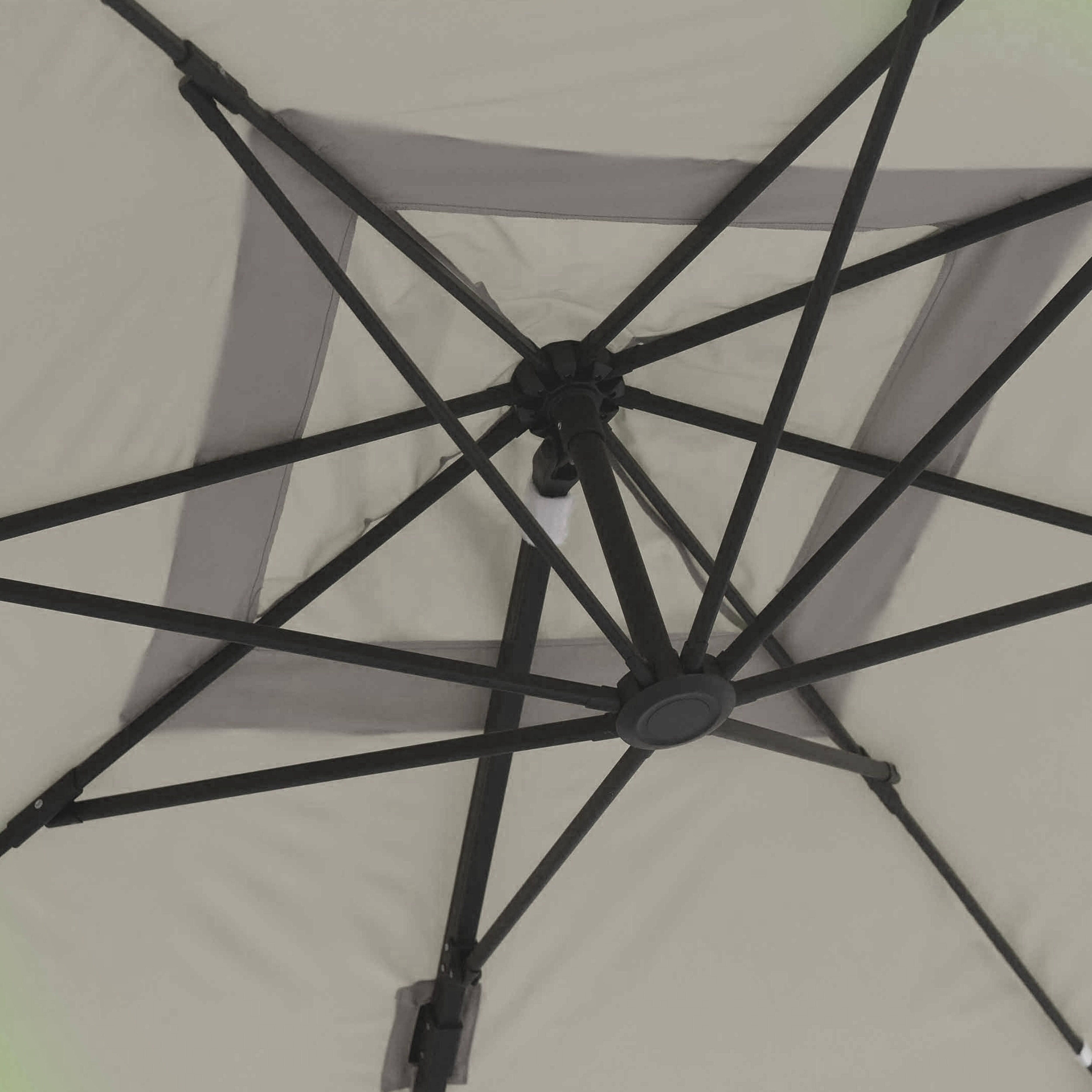 Oviala - Toile pour parasol déporté 3x3m taupe Malaga - Oviala - Image 3