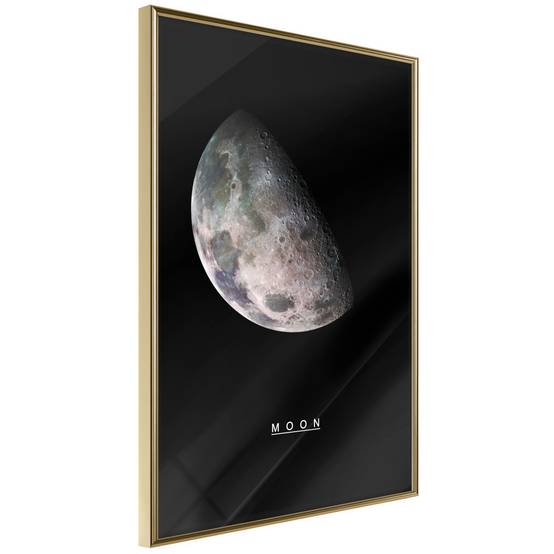 Affiche Murale Encadrée "The Solar System Moon" 30 x 42 cm Or