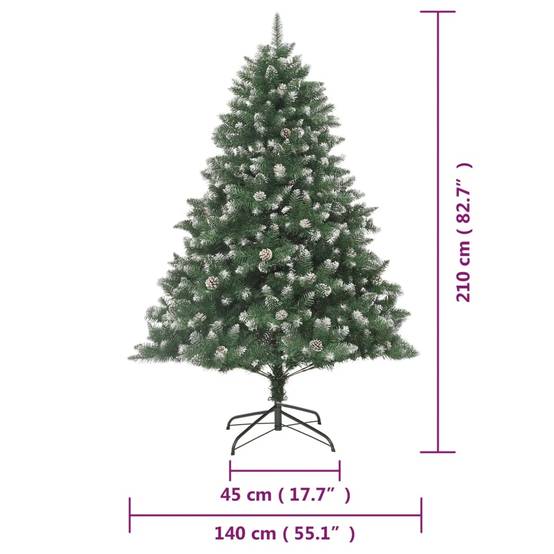 Maison Chic - Sapin De Noël - Arbre de Noël artificiel avec support 210 cm PVC - Image 9