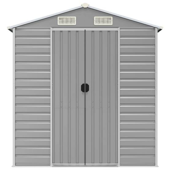 Vidaxl - Abri de jardin gris clair 191 x 215 x 198 cm en acier galvanisé vidaXL 3188243 - Image 5
