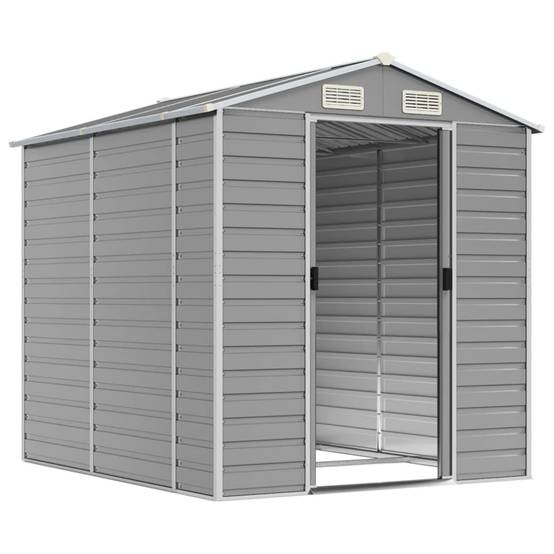 Vidaxl - Abri de jardin gris clair 191 x 215 x 198 cm en acier galvanisé vidaXL 3188243 - Image 9