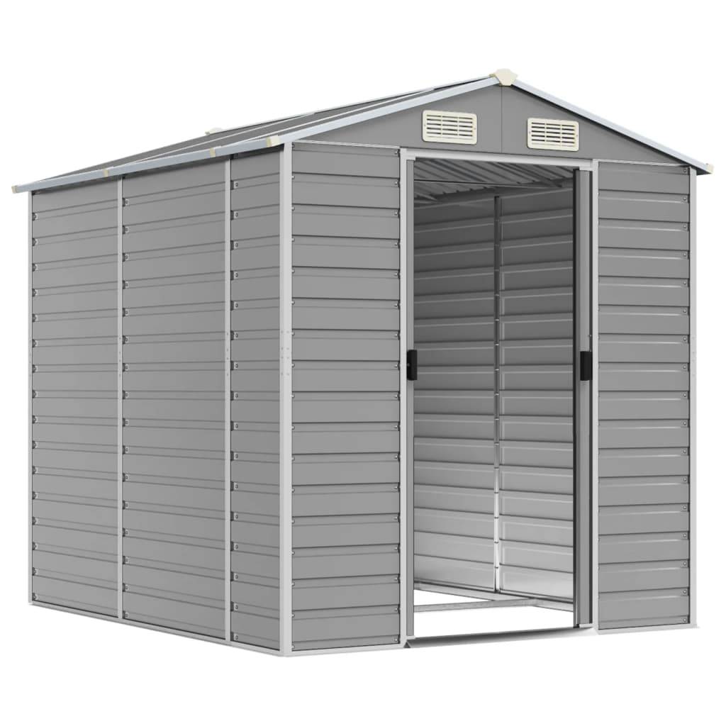 Vidaxl - Abri de jardin gris clair 191 x 215 x 198 cm en acier galvanisé vidaXL 3188243 - Image 9
