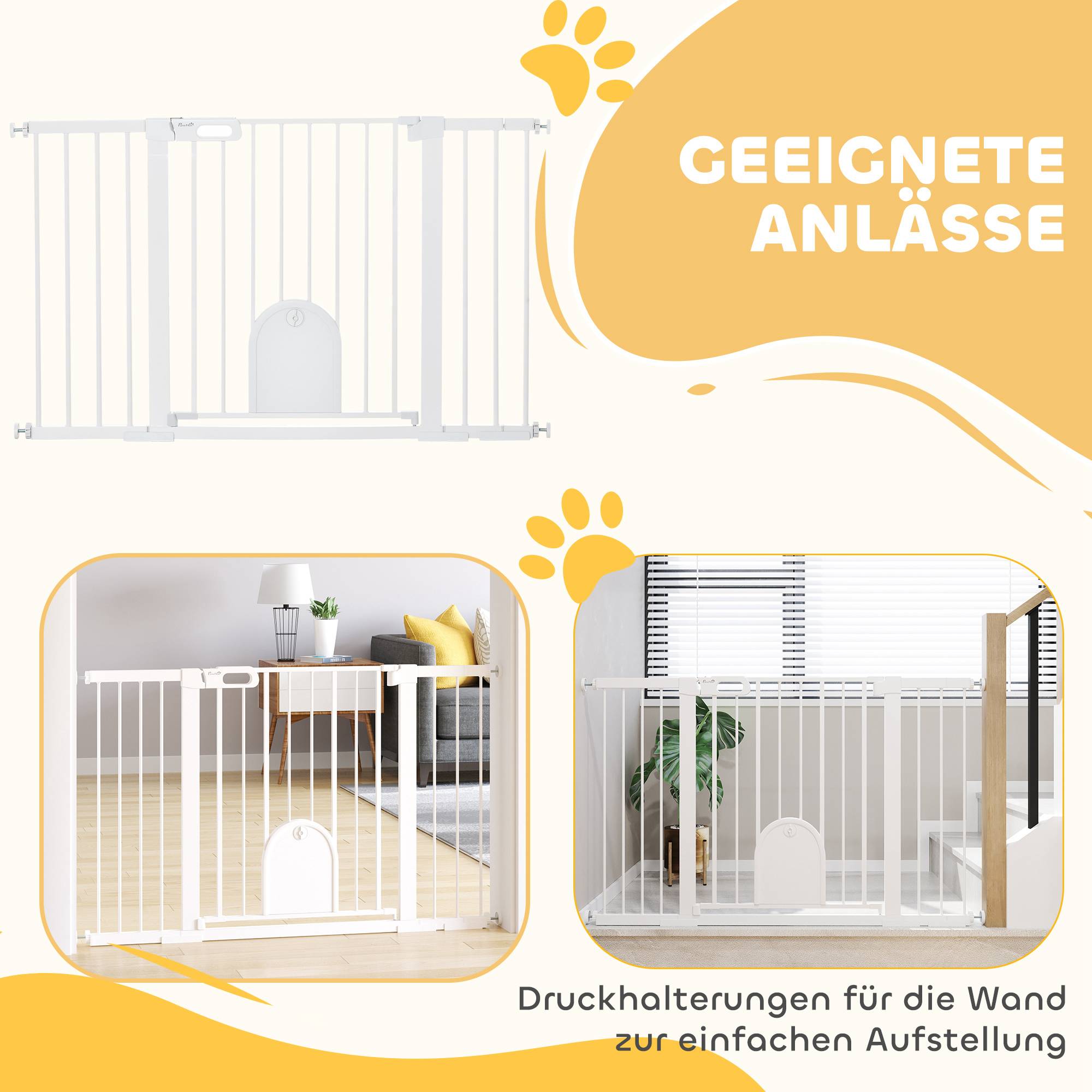 Barrière de sécurité escalier et porte pour chien, protection pour animal, acier - Image 10