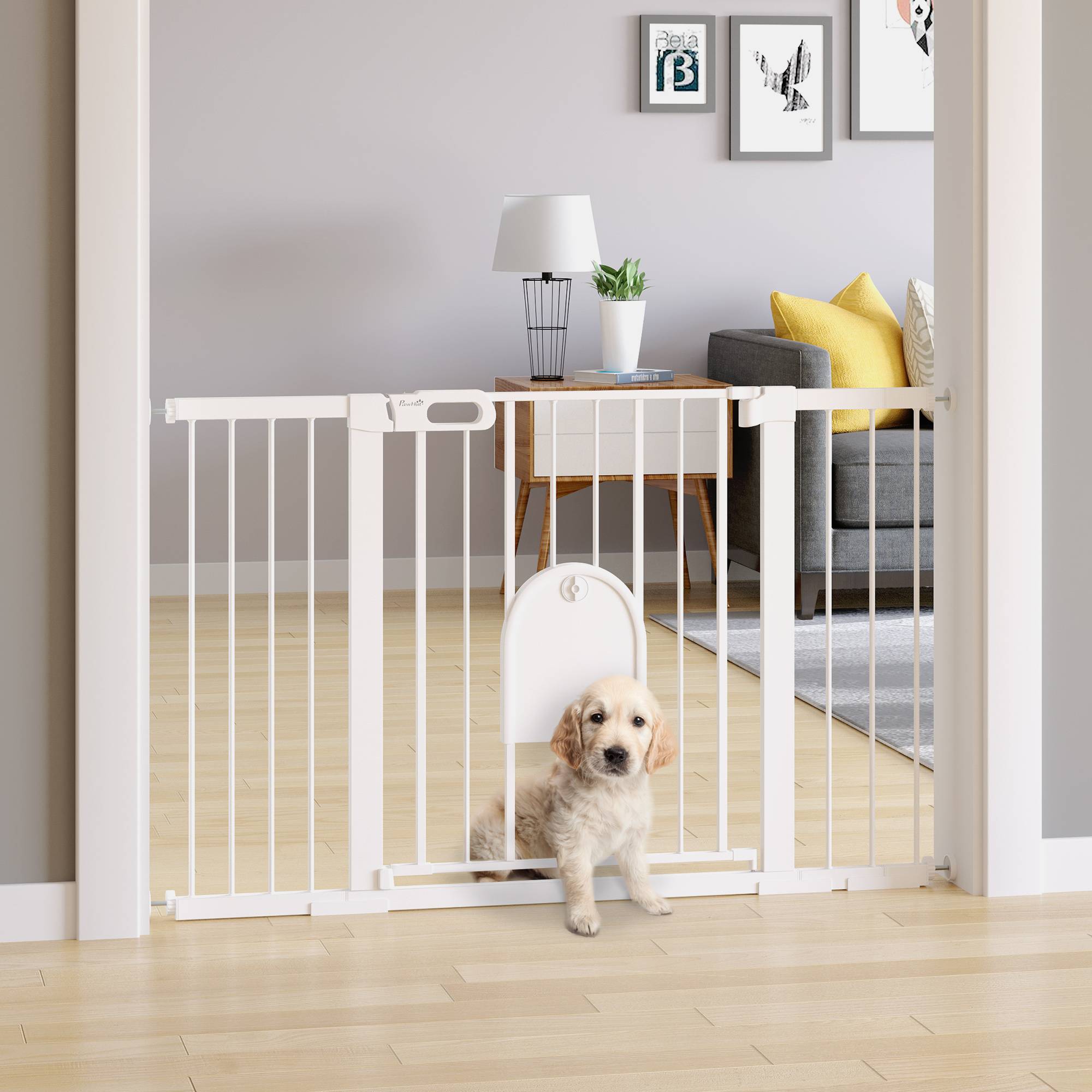 Barrière de sécurité escalier et porte pour chien, protection pour animal, acier - Image 3