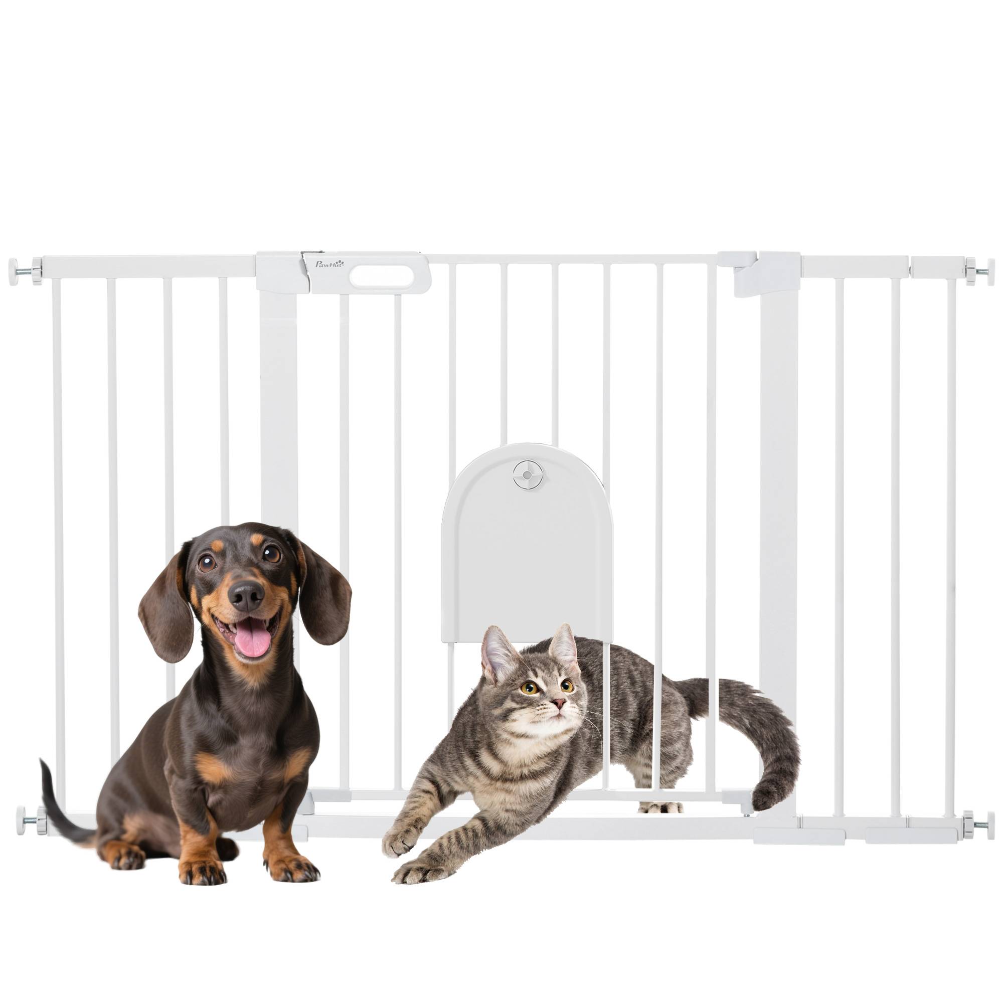 Barrière de sécurité escalier et porte pour chien, protection pour animal, acier - Image 1