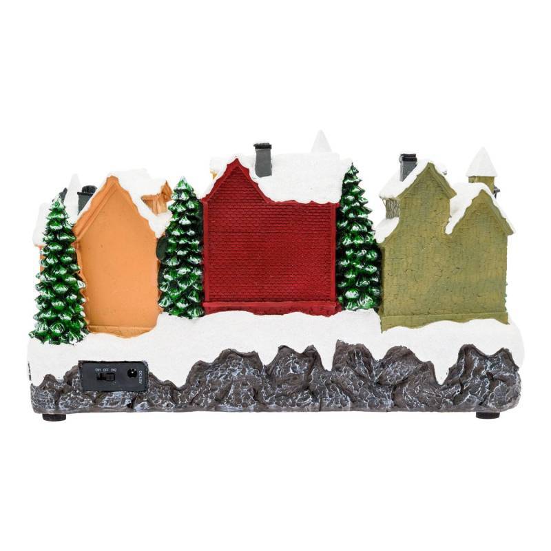 Lotti - Village de Noel lumineux avec petit train en mouvement, Personnages et Sapin en Rotation 32xH28cm avec Musique Lotti - Image 2