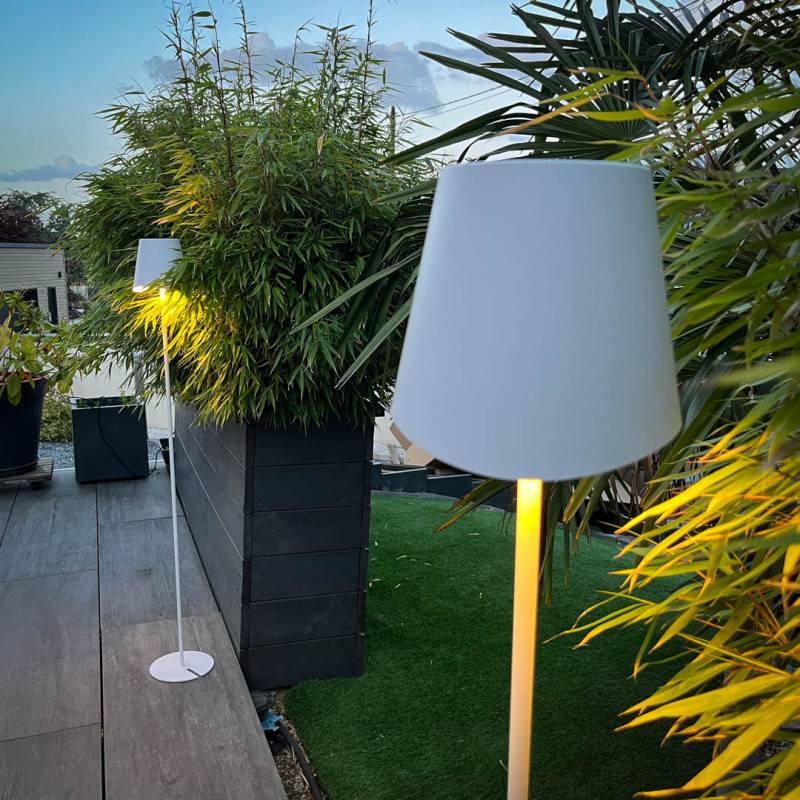 Xanlite - Lampadaire métal, 500 lumens, CCT & Dimmable, Rechargeable, 130cm, Blanc - LAM130BD - Image 2