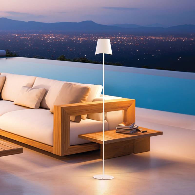 Xanlite - Lampadaire métal, 500 lumens, CCT & Dimmable, Rechargeable, 130cm, Blanc - LAM130BD - Image 3
