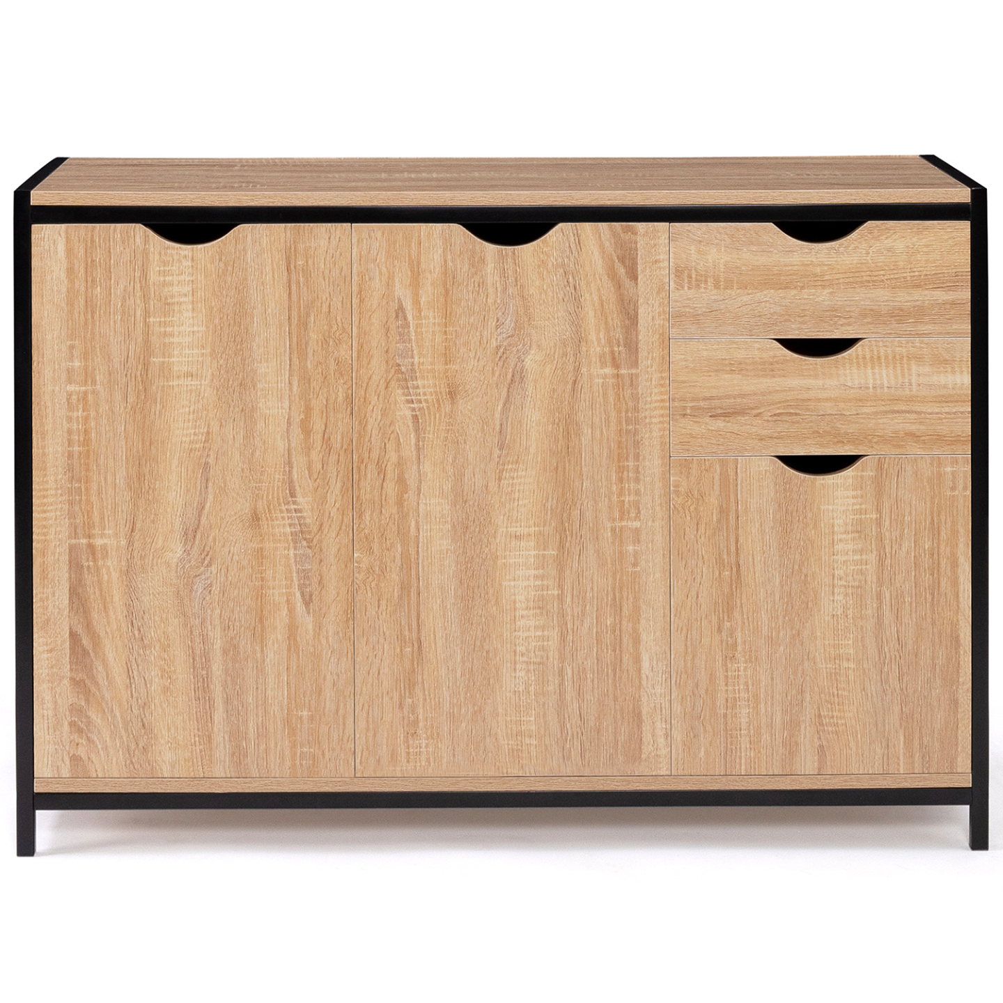 Buffet bas 110 cm DETROIT avec placards et tiroirs design industriel - Image 7