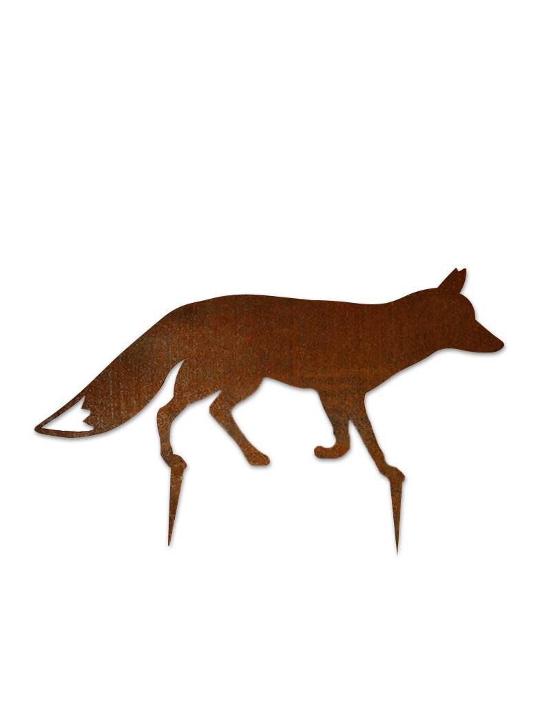 Renard Métal Acier Corten Brut 40cm Décoration Jardin - madecoupesurmesure