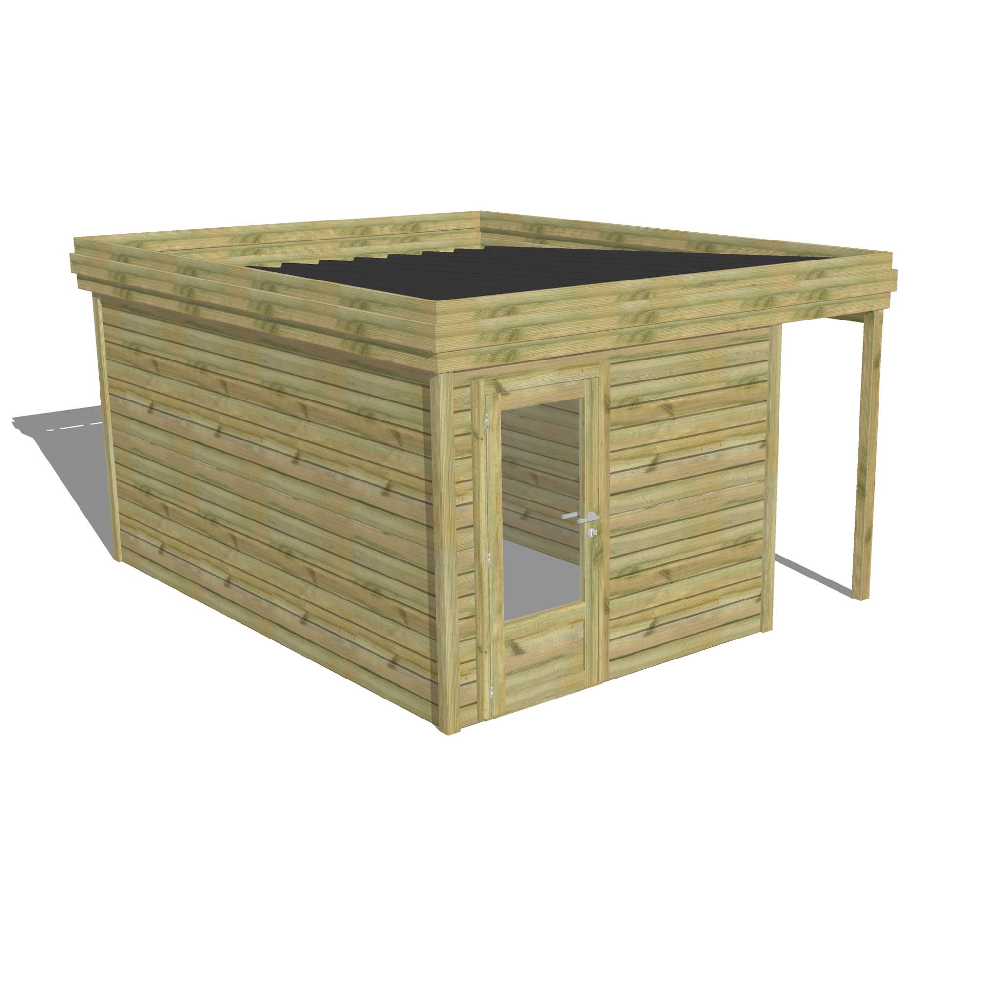 ABRI DE JARDIN bois  autoclave 27mm - 3,64x4,34m / 16m2 - Bac acier - Abri Français - Image 1