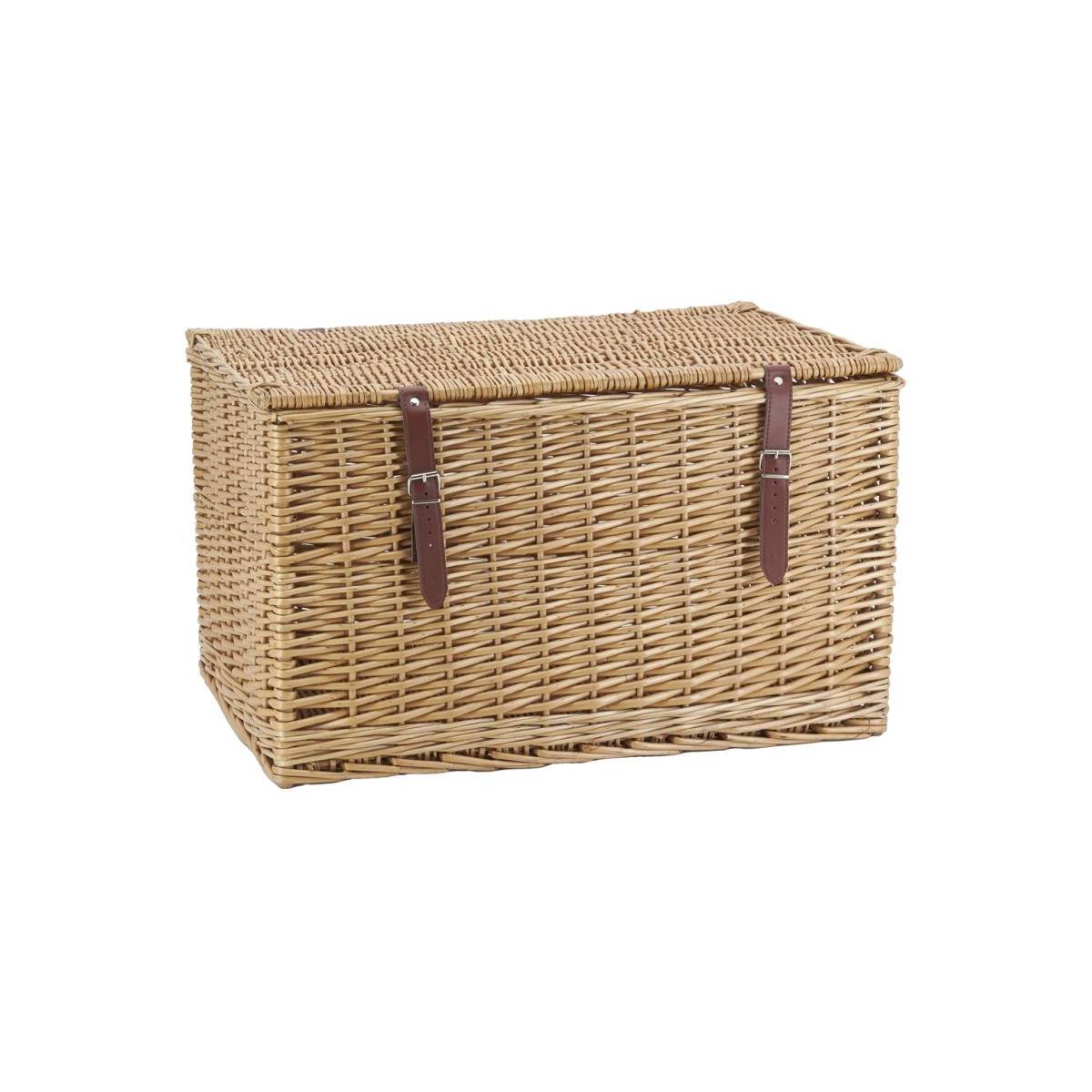 Aubry Gaspard - Malle en osier buff brun L62 Grand modèle - Image 1