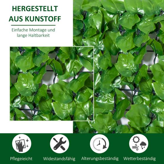Haie Artificielle Érable Rouleau Brise-vue Balcon Occultant 300x100cm Vert - ComfortXL Outdoor Living - Image 4