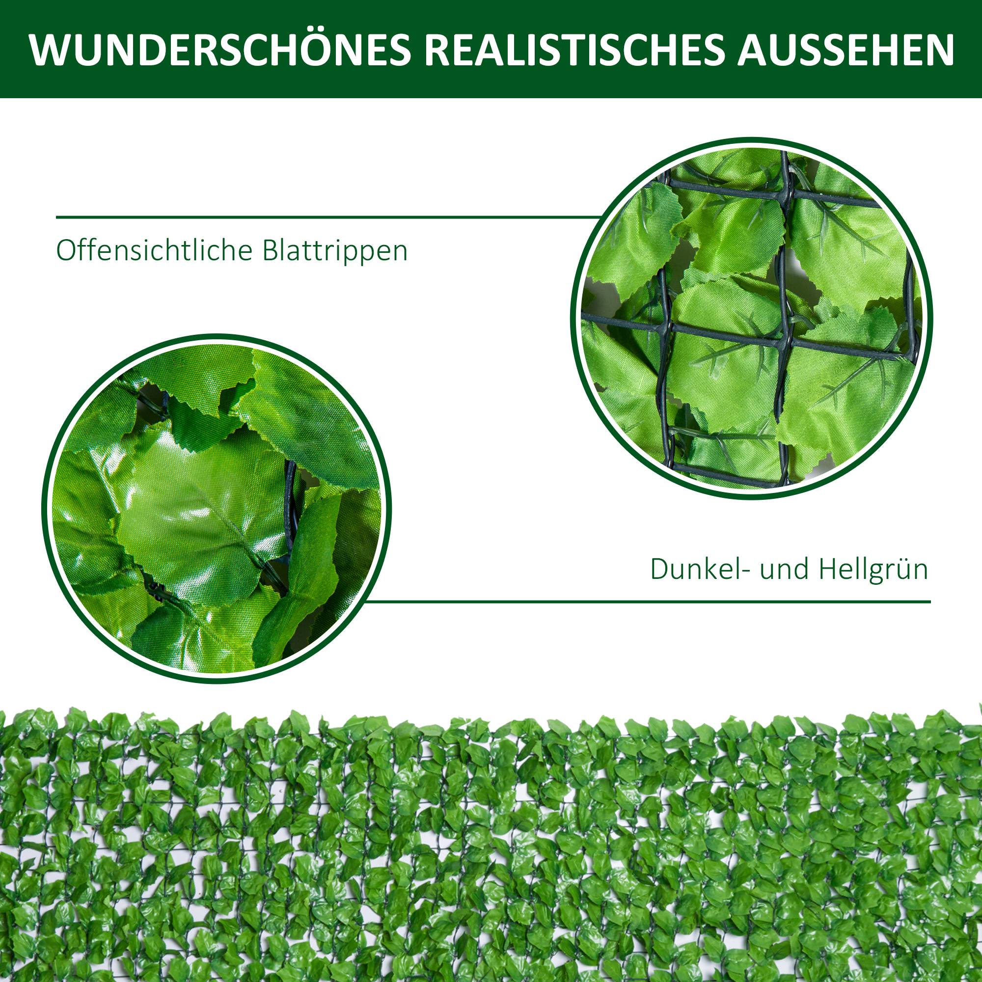 Haie Artificielle Érable Rouleau Brise-vue Balcon Occultant 300x100cm Vert - ComfortXL Outdoor Living - Image 6