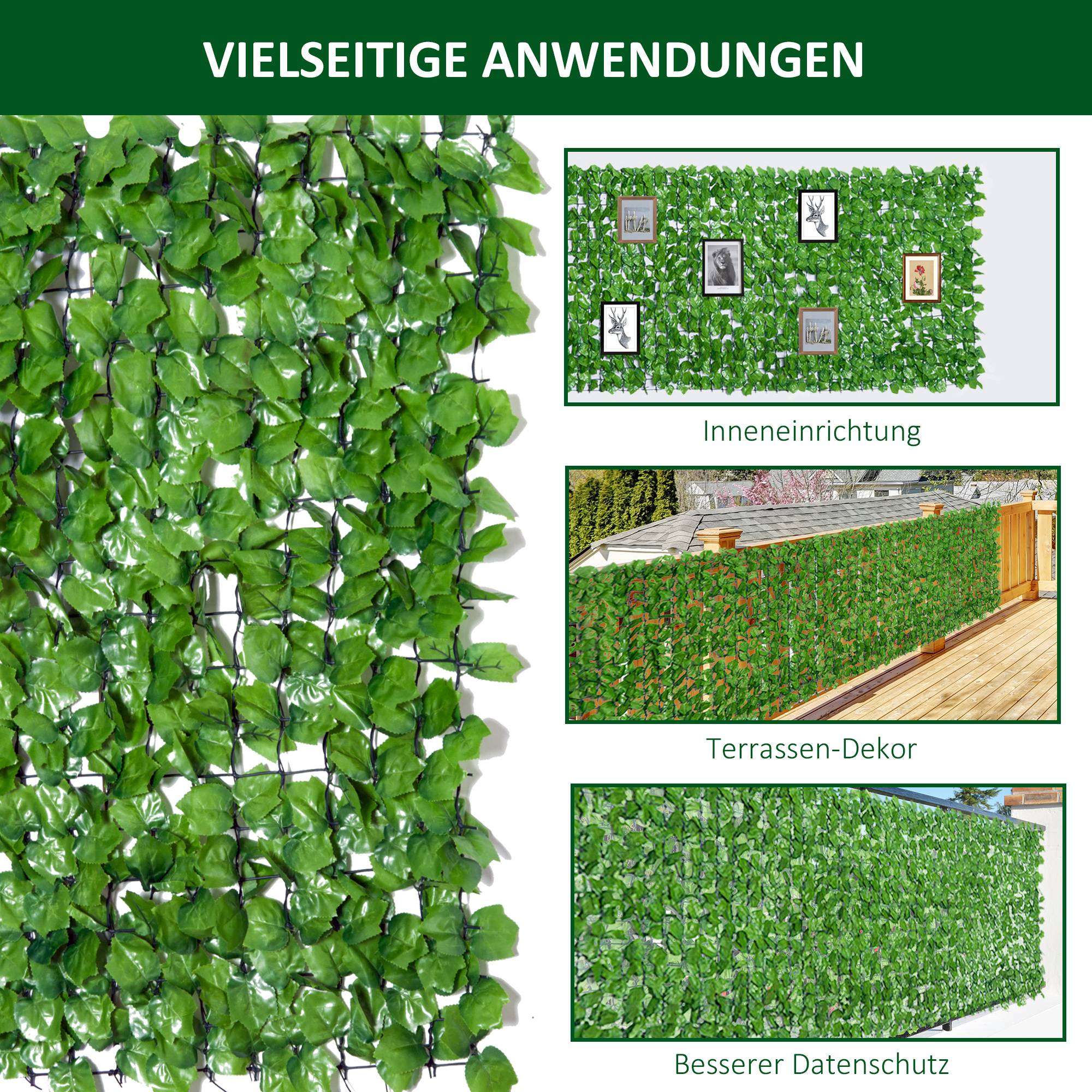 Haie Artificielle Érable Rouleau Brise-vue Balcon Occultant 300x100cm Vert - ComfortXL Outdoor Living - Image 5