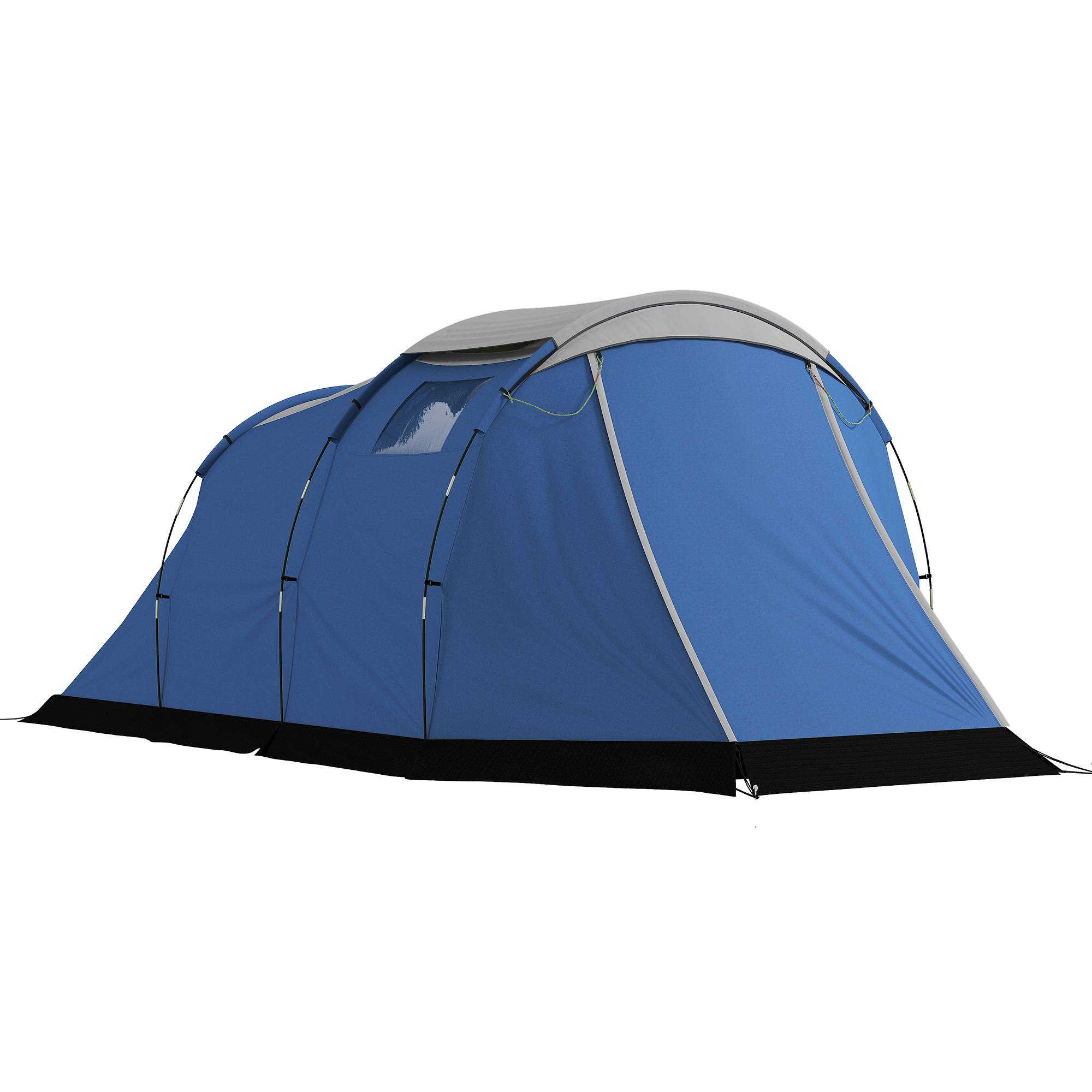 Tente tunnel 4 personnes imperméable 3000 mm double couche avec hauteur 190 cm bleu foncé familiale - Image 2