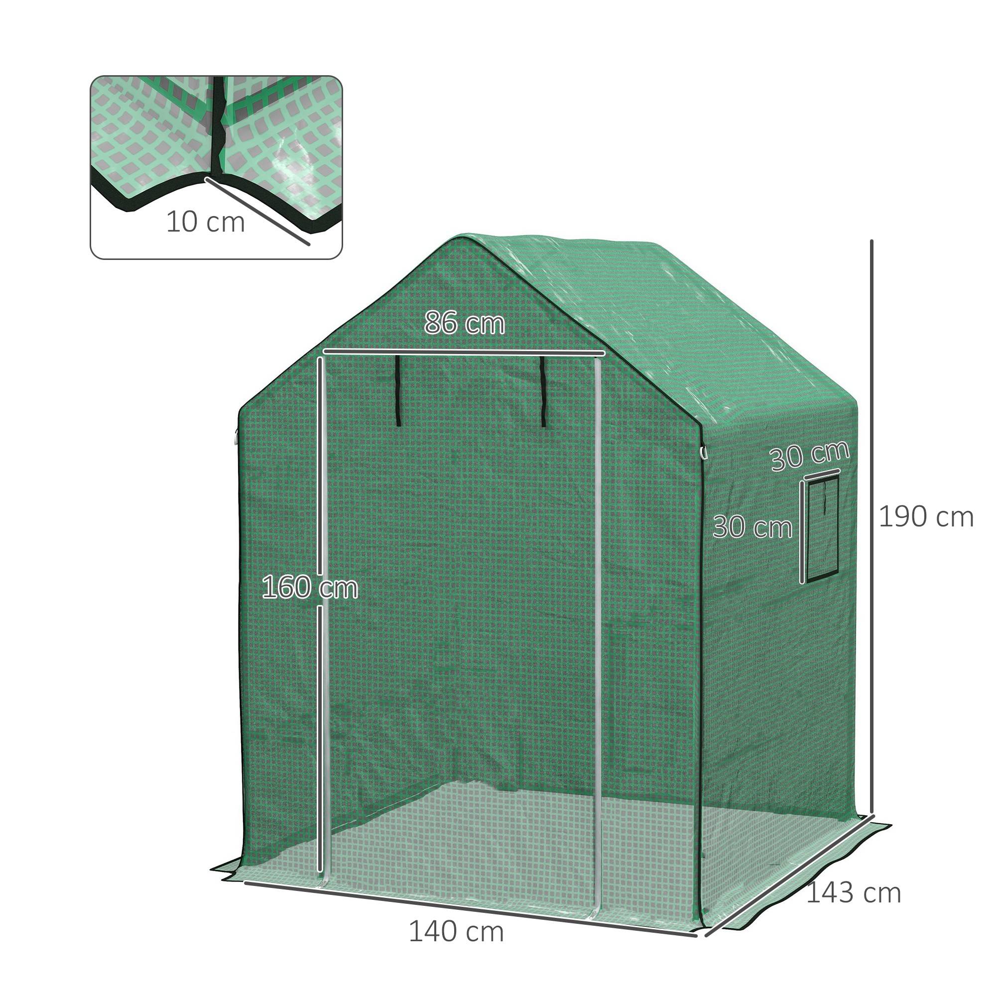 Sans Marque - Film de protection pour serre, bâche de remplacement, imperméable, pour fenêtres et portes enroulables, format 140 x 143 x 190 cm, vert - Image 5
