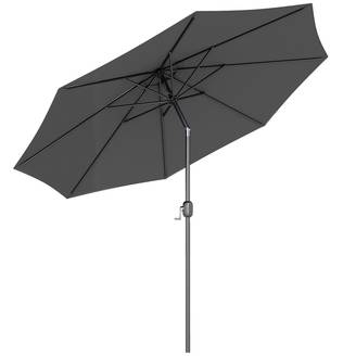 Parasol droit inclinable Métal Jardin terrasse Protection UV Ø2,95m Gris foncé - ComfortXL Outdoor Living