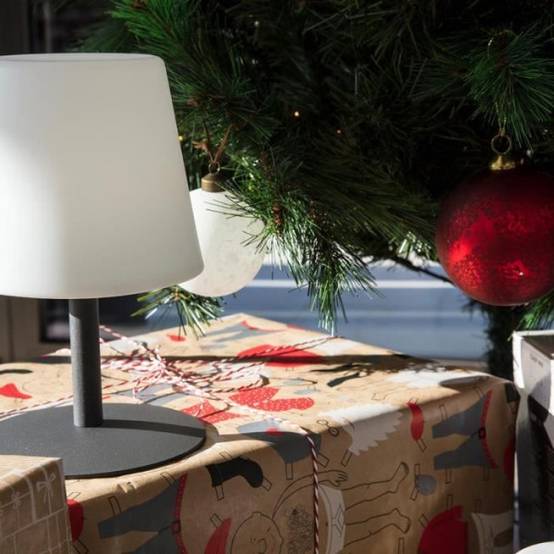 Lumisky - Lampe de table LED sans fil Standy Mini Rock - Lumisky - H 25 cm - Gris et blanc - Image 2