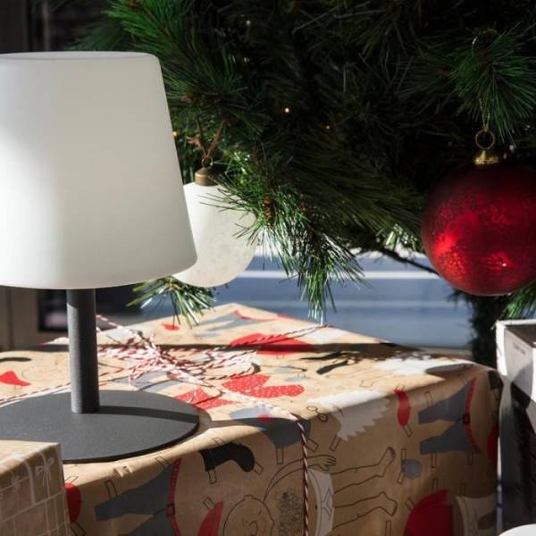 Lumisky - Lampe de table LED sans fil Standy Mini Rock - Lumisky - H 25 cm - Gris et blanc - Image 2