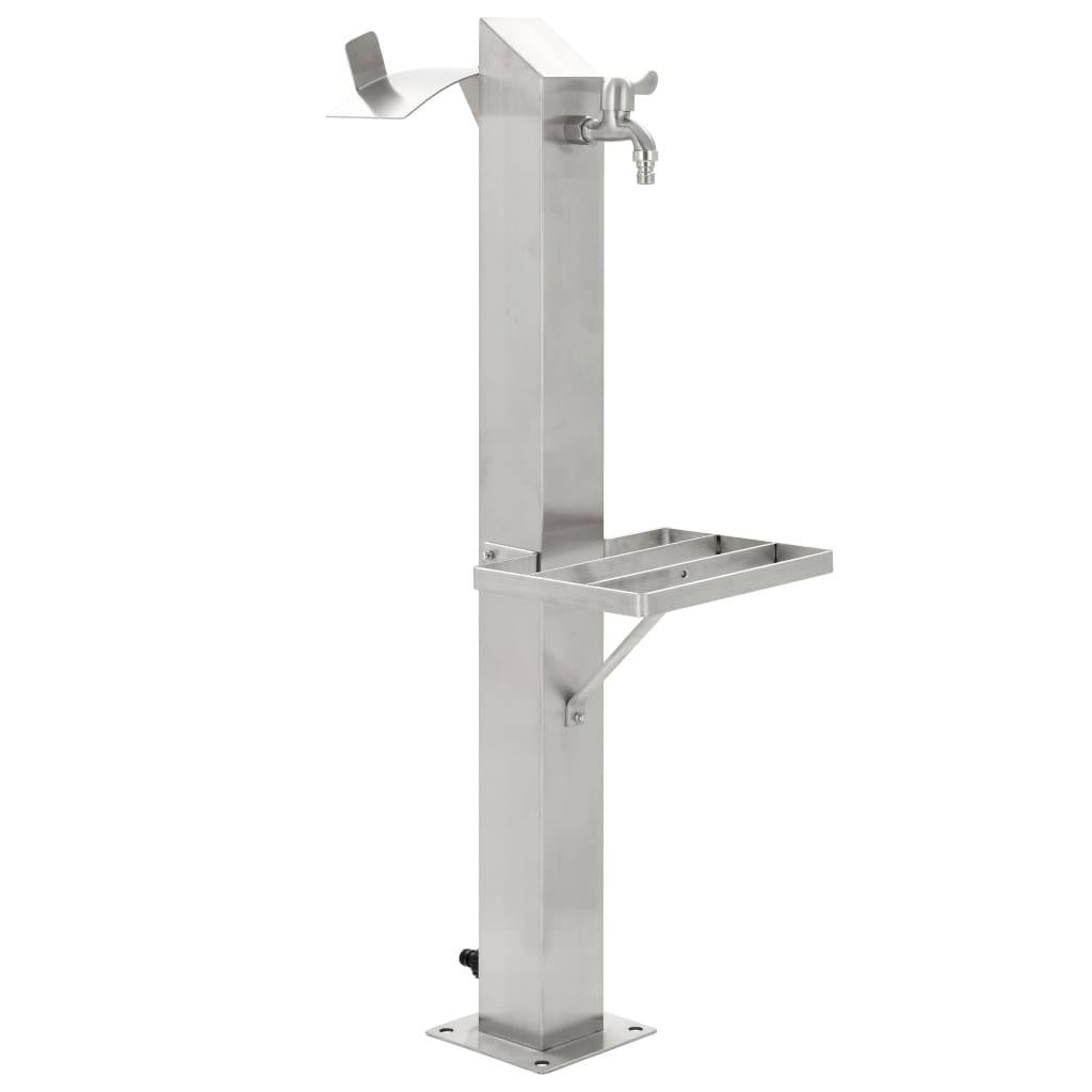 PANGIVO - Colonne à eau de jardin acier inoxydable argenté 8 x 8 x 95 cm - PANGIVO - Image 1