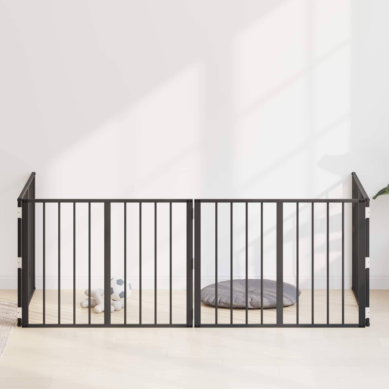 Barrière pour chien acier galvanisé noir 321 x 1.5 x 60 cm - PANGIVO - Image 1