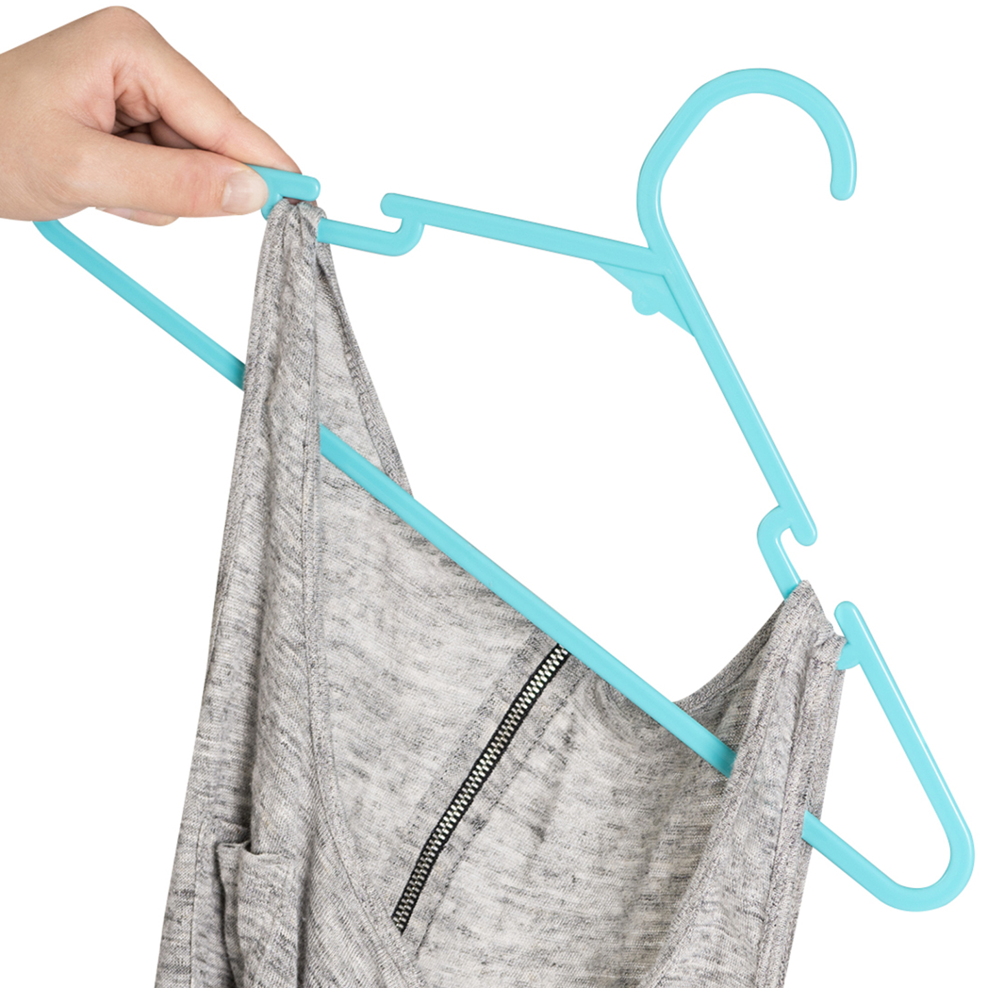 Séchoir à linge vertical pliable 3 niveaux OPTIMUM capacité 30M avec tringle télescopique cintres et pinces blanc et bleu - Image 8