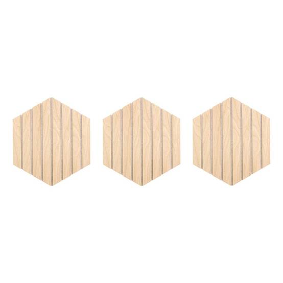 Lot de 3 Panneaux Déco Hexagonal "Colva" 30x26cm Beige - Image 1