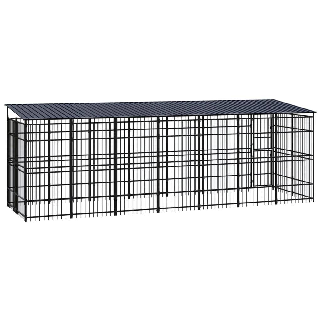 Vidaxl - Chenil d'extérieur avec toit pour chiens Acier 12,9 m² vidaXL 3097970 - Image 5