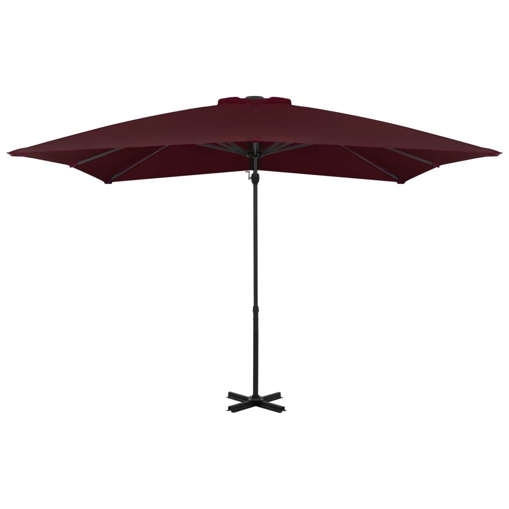Helloshop26 - Parasol déporté avec mât en aluminium 250 x 250 cm bordeaux - Image 2