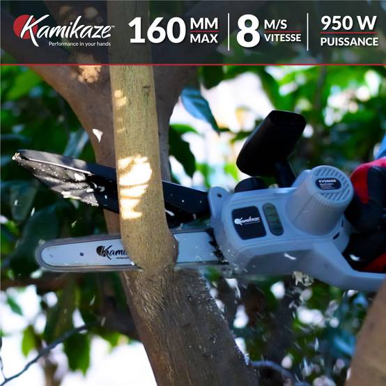 Tronçonneuse électrique KAMIKAZE KVS 8000 21V, 8 pouces, 300W, tronçonneuse électrique sans fil rechargeable avec lumière LED, travail continue - Image 4