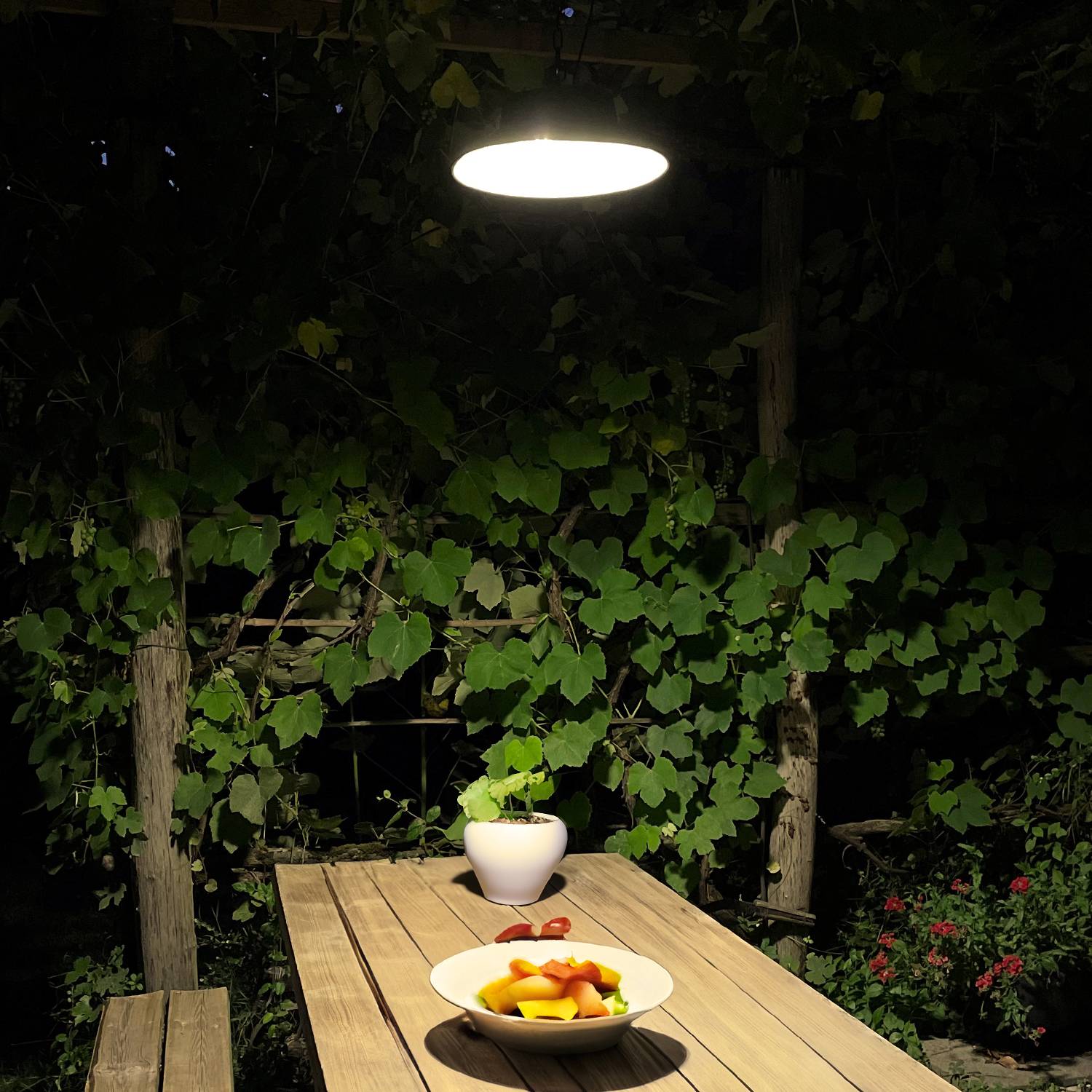Lampe Solaire Suspendue 1650LM IP65 - Éclairage Réglable 3000K, 4000K, 6000K - Terrasse, Pergola, Jardin - Groupe DDC