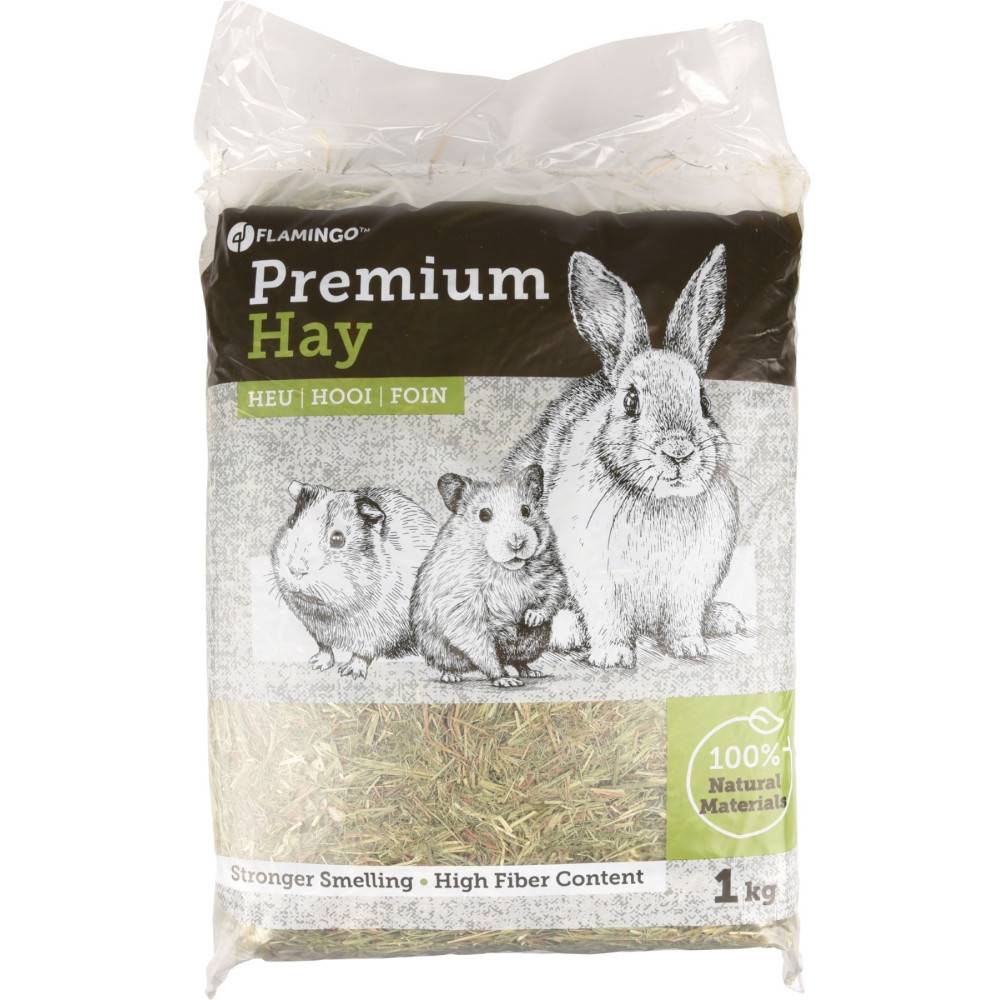 Flamingo - Foin de pré premium nature 1 kg soit 30 litres pour rongeur - Image 1