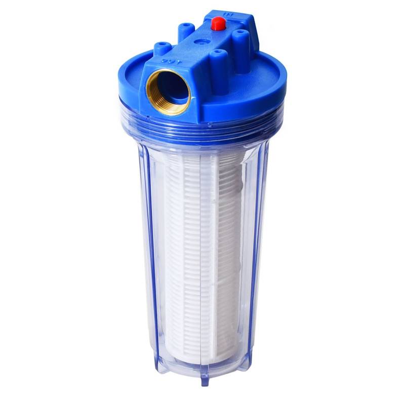 Filtre à eau 6 000 l/h 5,5 bars Raccord 1 pouce Cartouche filtrante lavable idéale pour les pompes