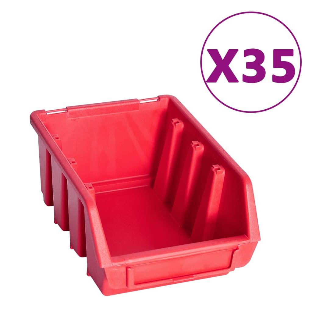 Helloshop26 - Kit de bacs de stockage et panneaux muraux 141 pièces rouge et noir - Image 3