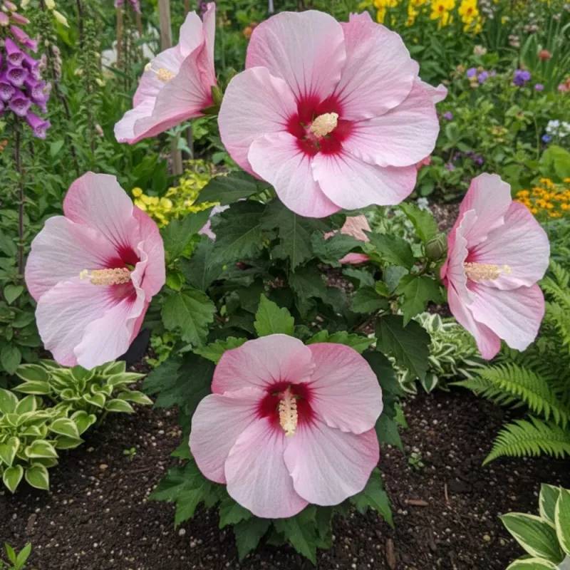 Hibiscus des marais SUMMERIFIC® Candy Crush à fleurs Rose - feuillage Caduc - Pot de 4L - 40/60 cm-  hauteur à maturité De 1,00 m à 1,50 m - Image 1