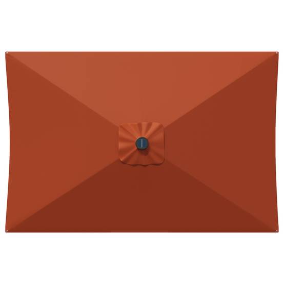 Parasol de jardin polyester et acier terre cuite 290 x 190 x 228 cm - PANGIVO - Image 4