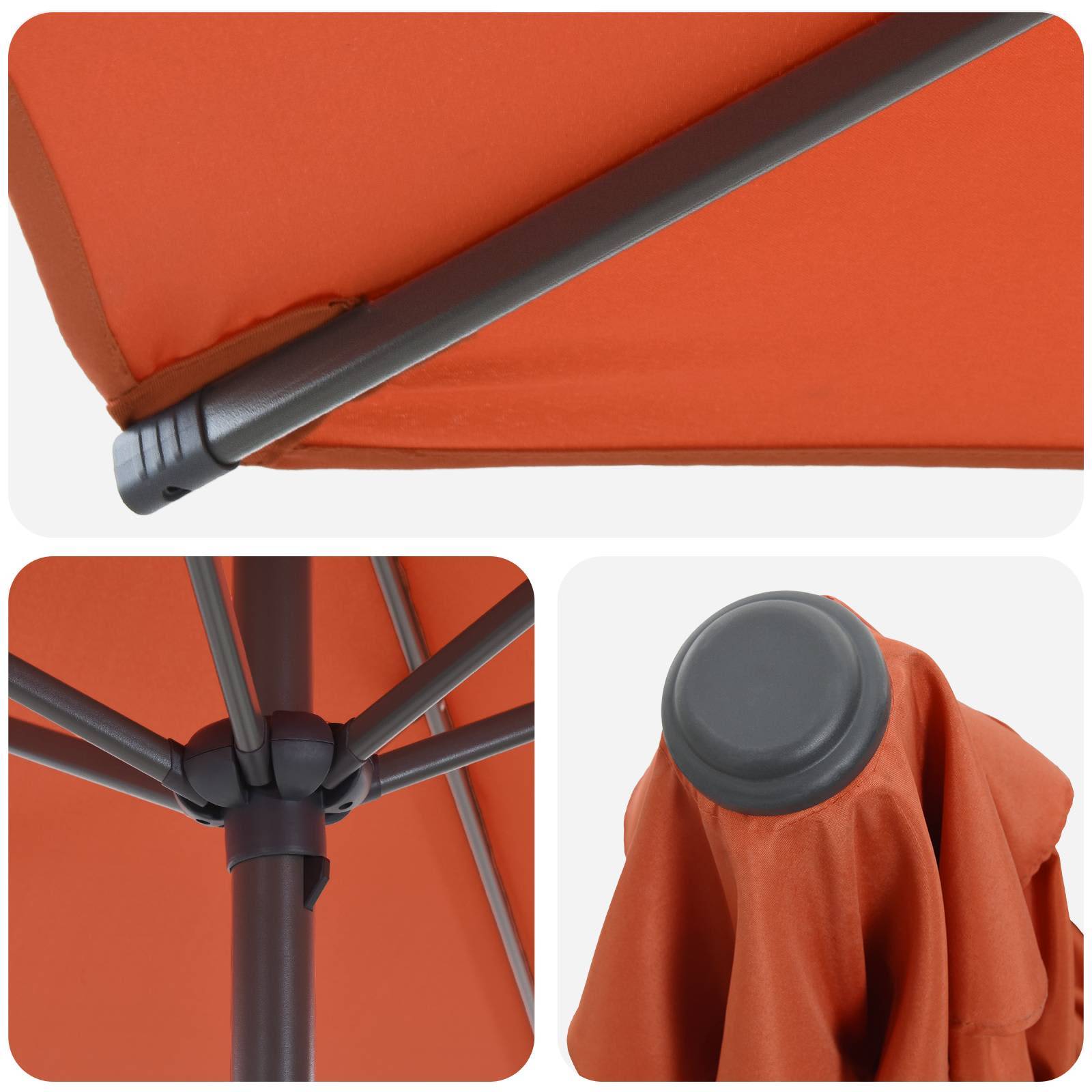 Parasol de jardin polyester et acier terre cuite 290 x 190 x 228 cm - PANGIVO - Image 5