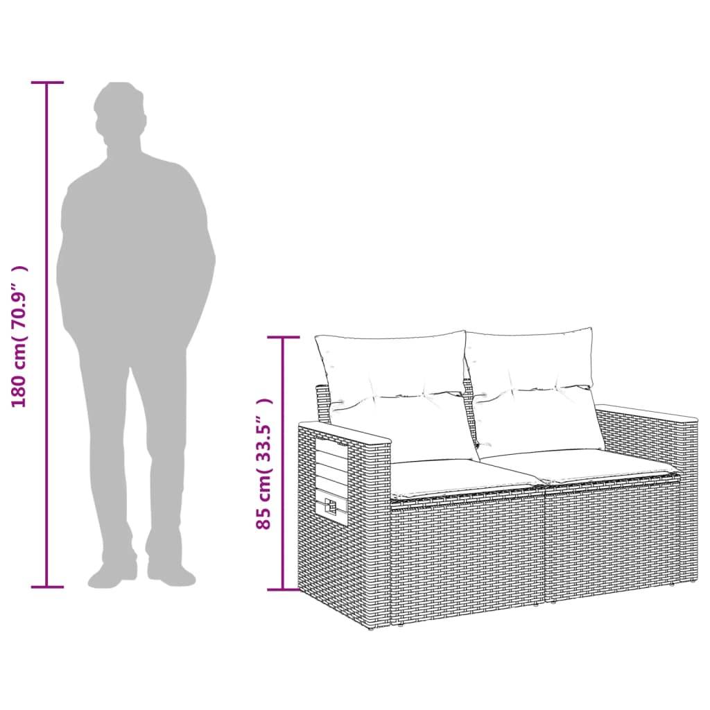 ComfortXL - Canapé Extérieur 2 Places Résine Beige Acacia Tablette et Coussins Gris Clair – ComfortXL Outdoor Living - Image 6