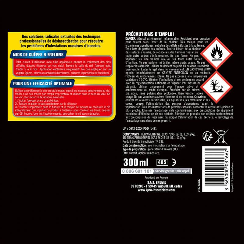 Kapo - Antiguêpes et frelons aérosol guepes et frelons, 300 ml KAPO - Image 5